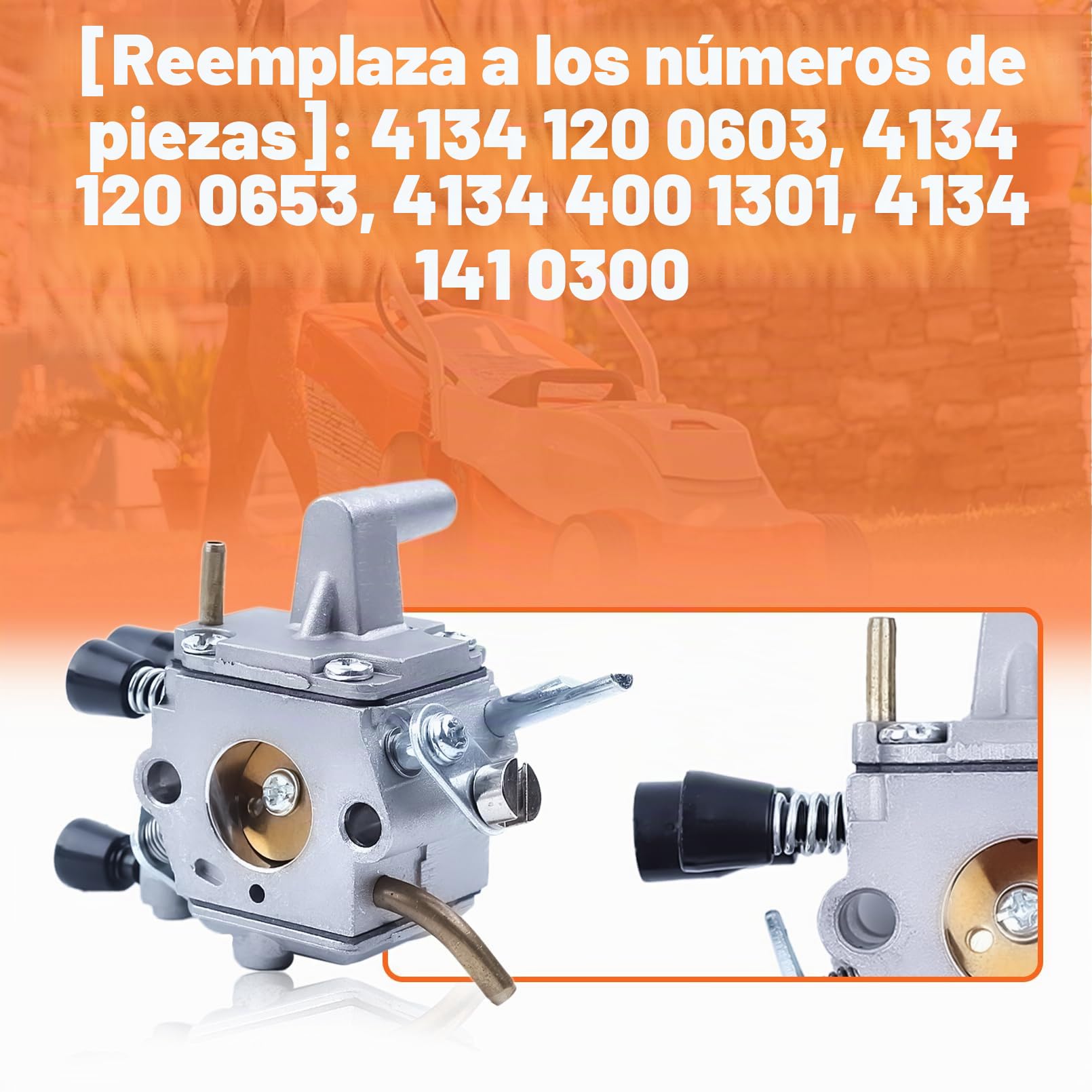 Carburador de Bobina de Encendido para Stihl FS120 FS200 FS250 FS300 FS350 Recortadora,FS120 Carburador Kit con Filtro de Aire, Bujía, Filtro de Combustible, Junta de Carburador
