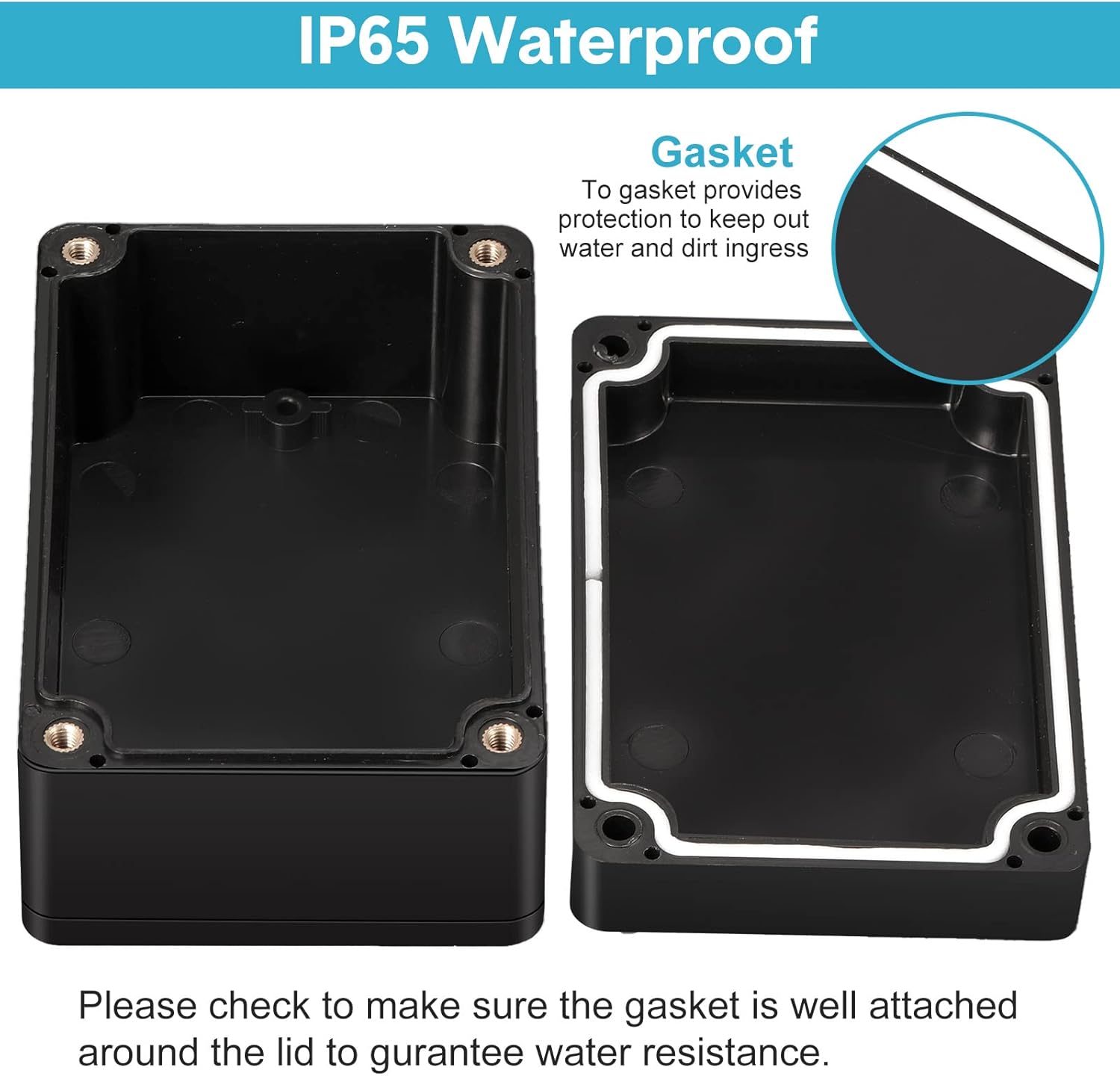 8 Pieces Plastic Junction Box Waterproof Project Box Electrical Box Electrical Enclosure Box Outdoor Electrical Project Case Black 3.94 x 2.68 x 1.97 Inches for Outdoor Use