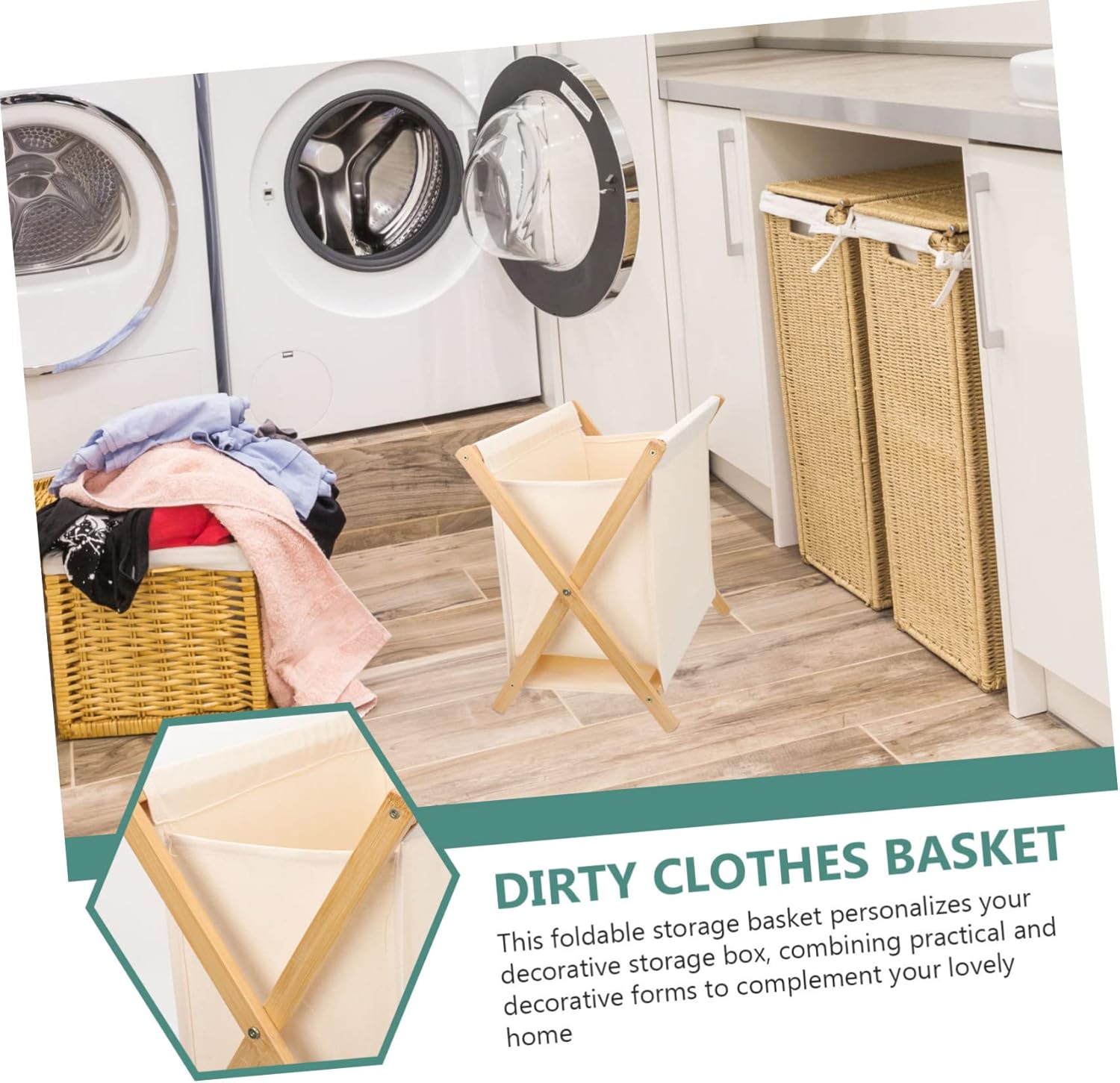 Cabilock Foldable Laundry Basket Multipurpose Cloth Storage Hamper for Bedroom Dorm Closet Lightweight Portable Organizer for Clothes Socks Shoes Storage