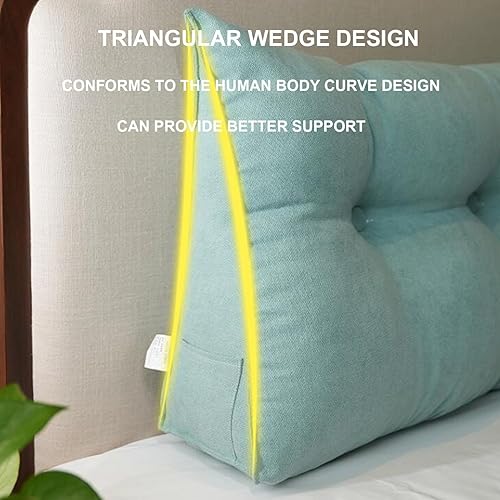 Miniatura 5 de Cojín de respaldo de lectura para cabecero, sofá cama, cabecera tapizada, almohada de cuña grande con soporte para la espalda, almohada lumbar para