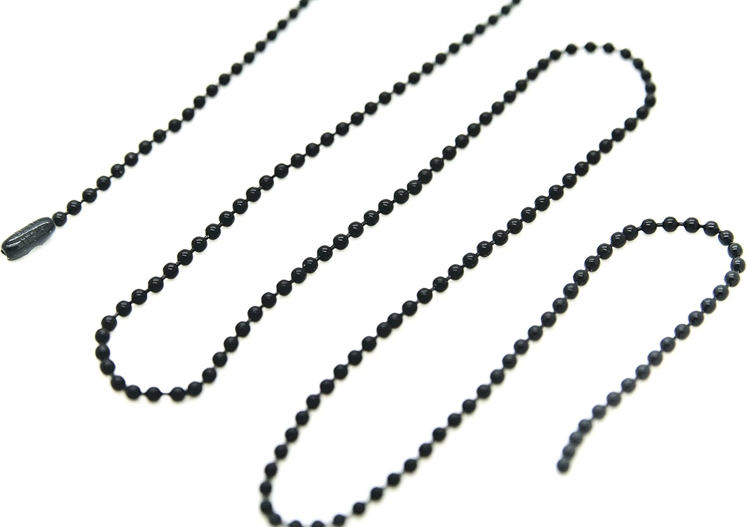 24 inch Military Spec Black Epoxy Coated 2.4mm Ball Chain Necklaces - Pack of 25 pcs - Image 3