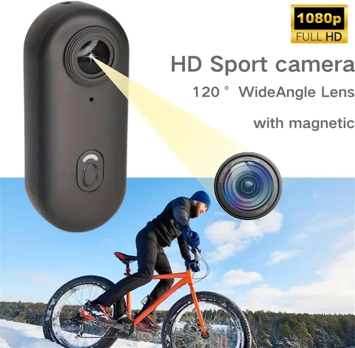 The Snap Cam, The Snap Camera, Snap Camera Baseball, 4s 4k Mini Handsfree Bodycam, POV Cameras, HD 1080p Mini Wearable Body Adventure Action Cameras with Audio, Video (Black, 4K)