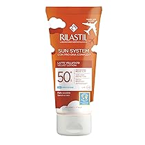 Rilastil Sun System Latte Vellutato, Emulsione Fluida dalla Texture Vellutata per Pelli Sensibili, Resistente all’Acqua, SPF50+,100ml