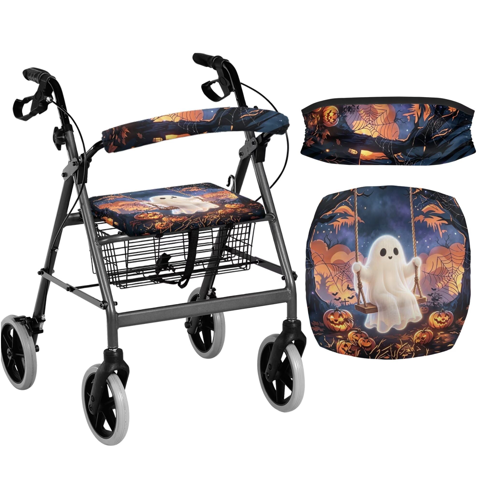 White Marble Walkers for Seniors Cover Universal Fit Walker Accessories Walkers for Seniors with Seat Cover Washable Rollator Covers — Amazon image 10