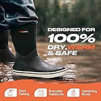 Vista 3 de HISEA Botas de lluvia de goma para hombre, impermeables, para jardín, pesca, exteriores