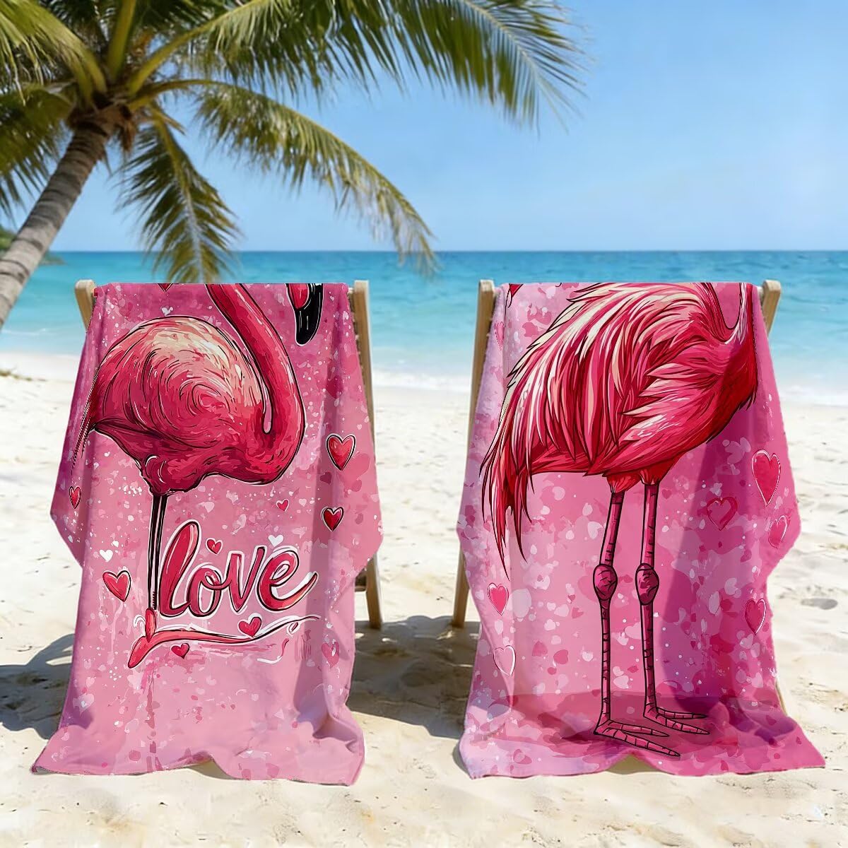 Ręcznik plażowy XXL, 100 x 200 cm, zestaw 2 szt., ręcznik plażowy z mikrofibry, różowy, szybkoschnący, ręcznik do sauny, fitness, bez piasku, ręcznik plażowy, do sauny, duży ręcznik kąpielowy, prezent