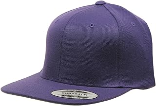 Original Yupoong Pro-Style Wool Blend Snapback Snap Back Blank Hat Baseball Cap 6098M - Purple
