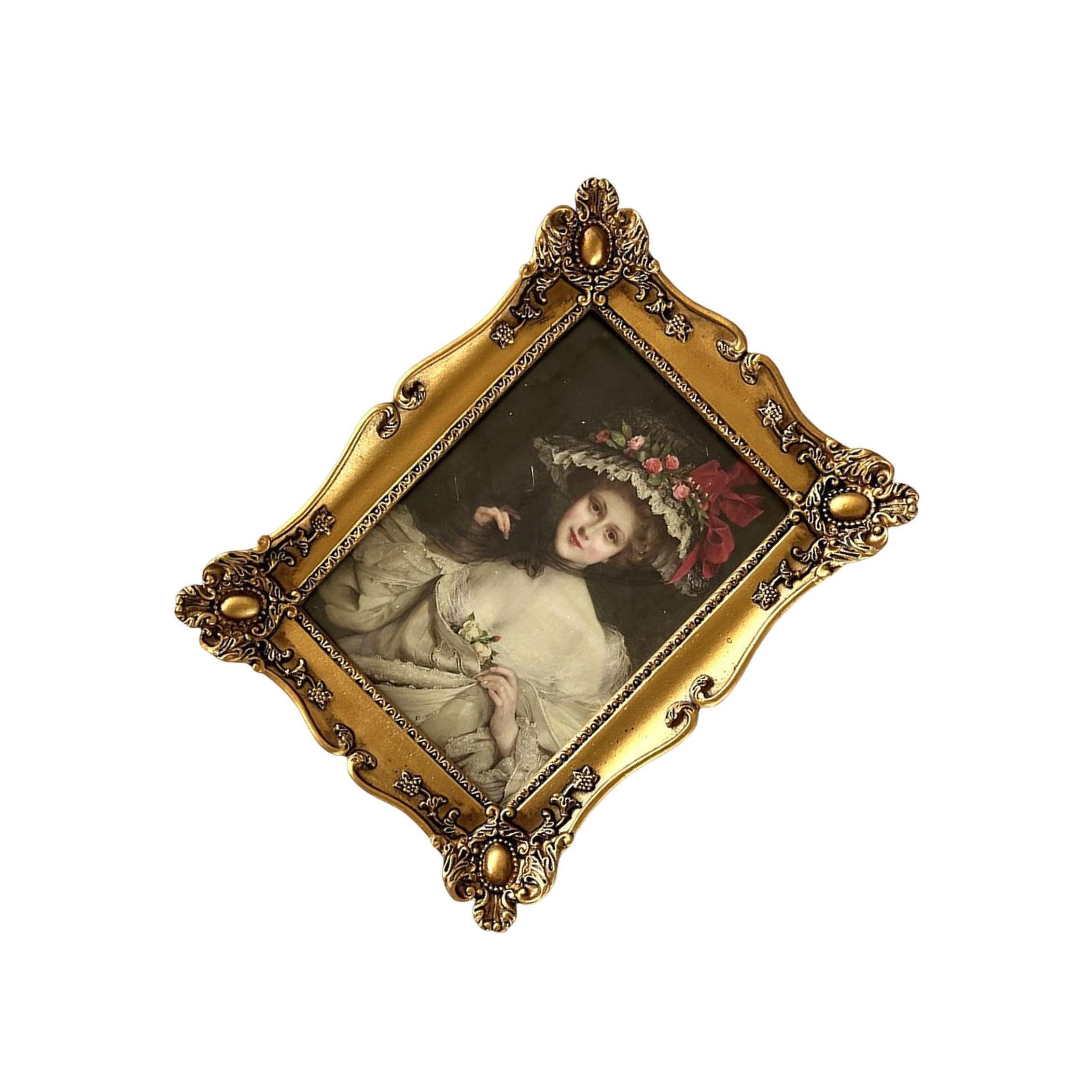PIXZCSA Vintage Style Picture Frame Display With Baroque Carvings For Home Decor Crafts Rectangle Photo Frames Accessories Art