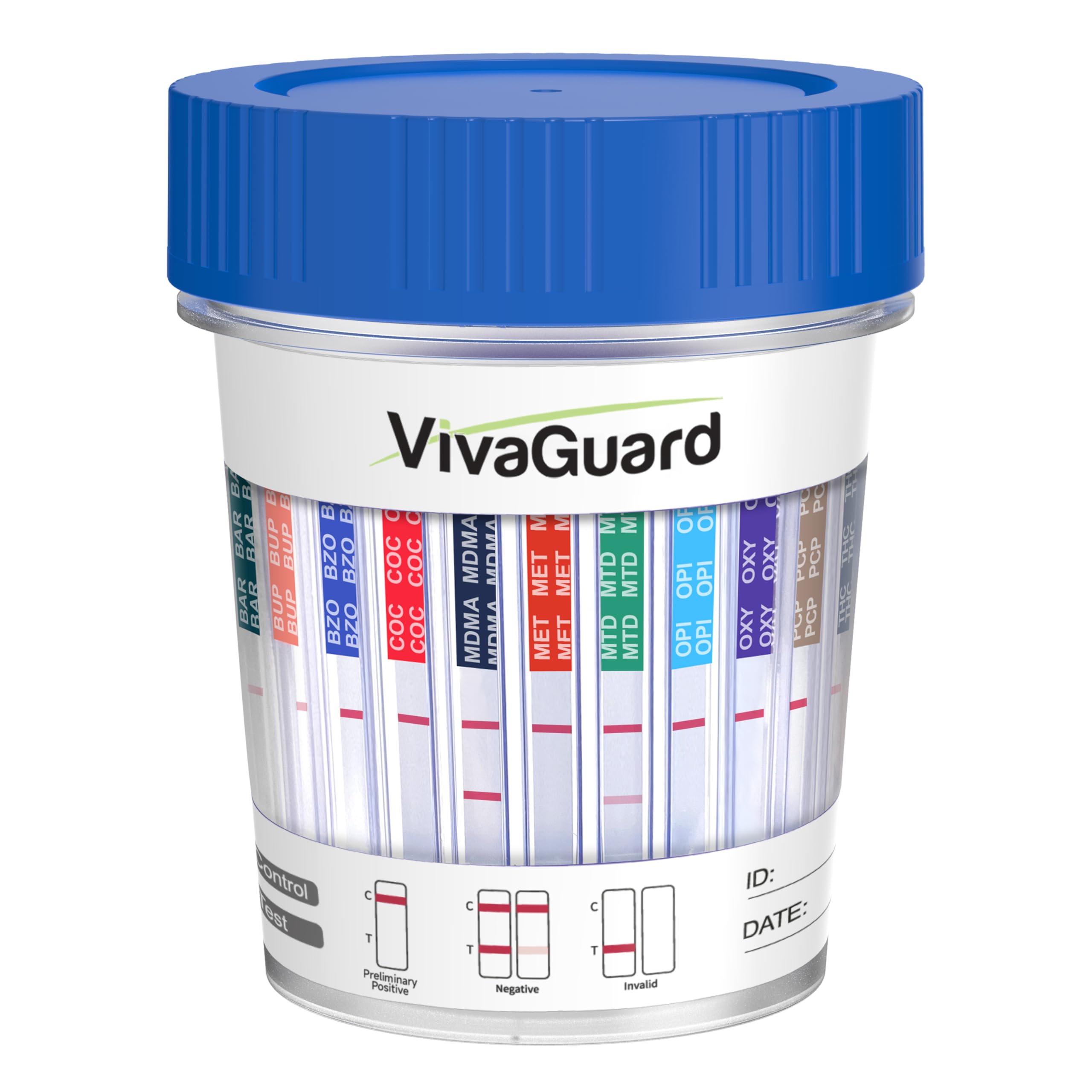 VivaGuard 15 Panel Multi-Drug Test Kitat Home Drug Test Cup for All DrugsHome Use Drug Test Kit Screening Cups for UrineAMPBARBUPBZOCOCMDMAMETMOPOPIMTDOXYPCPTHCPPXTCAEDDP-[2 Pack] product thumbnail 2