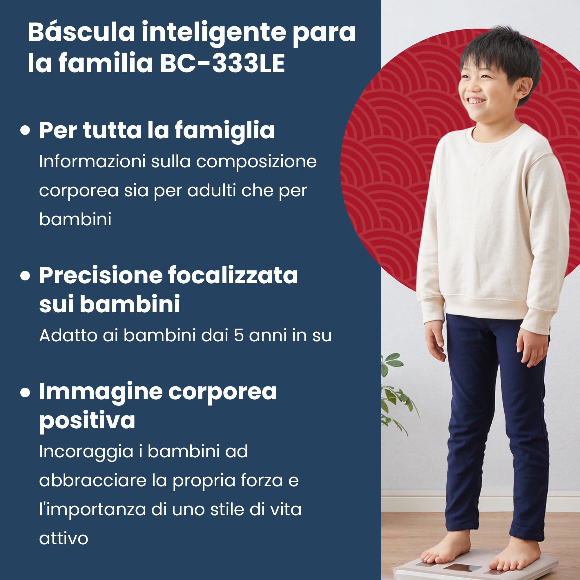 TANITA BC-333LE - Bilancia di analisi del corpo intelligente per tutta la famiglia, favorisce un'immagine positiva del corpo