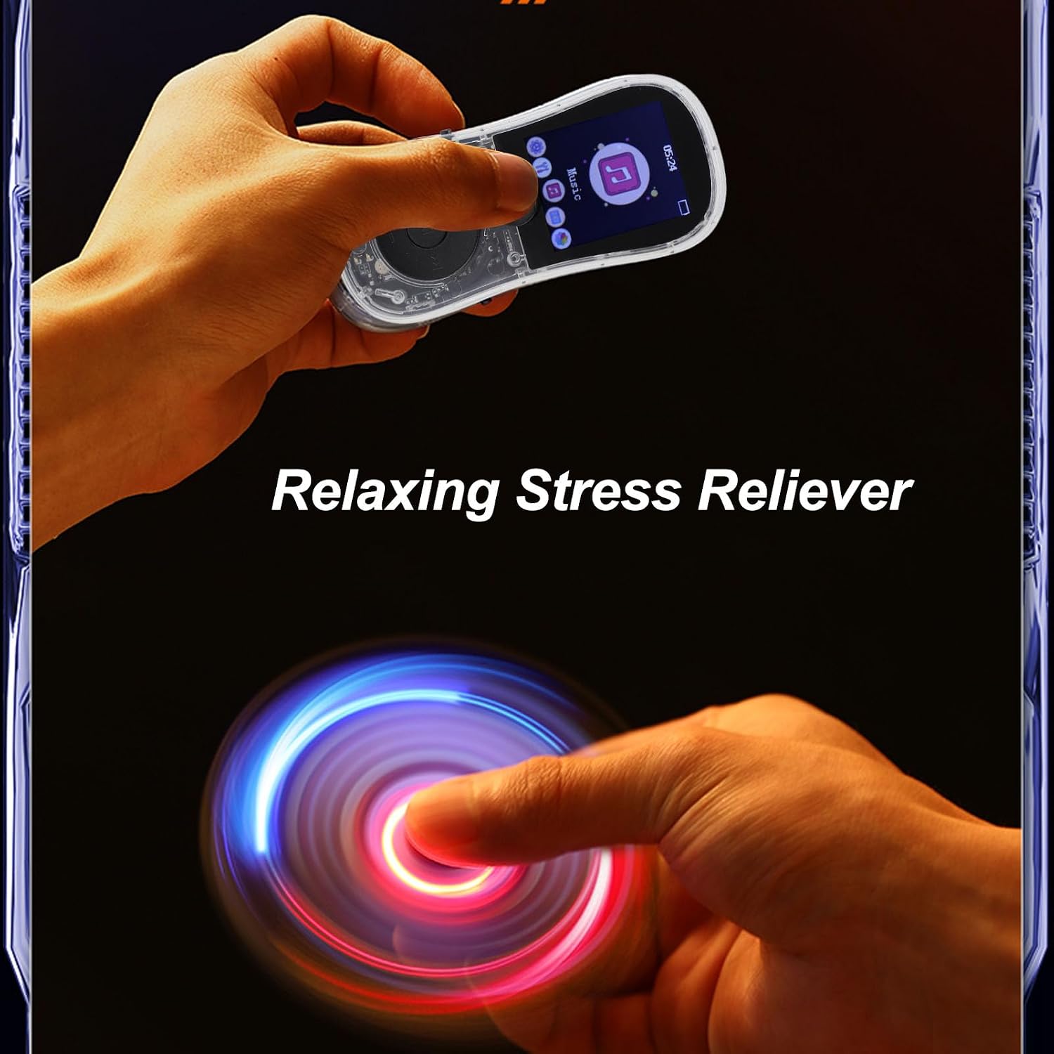 Zopsc MP3 Player, 1.77 Inch Color Screen MP3 Music Player with Fingertip Gyroscope Design, Multifunctional HIFI Lossless Sound Portable Music Player for Students (with 32GB Memory Card)