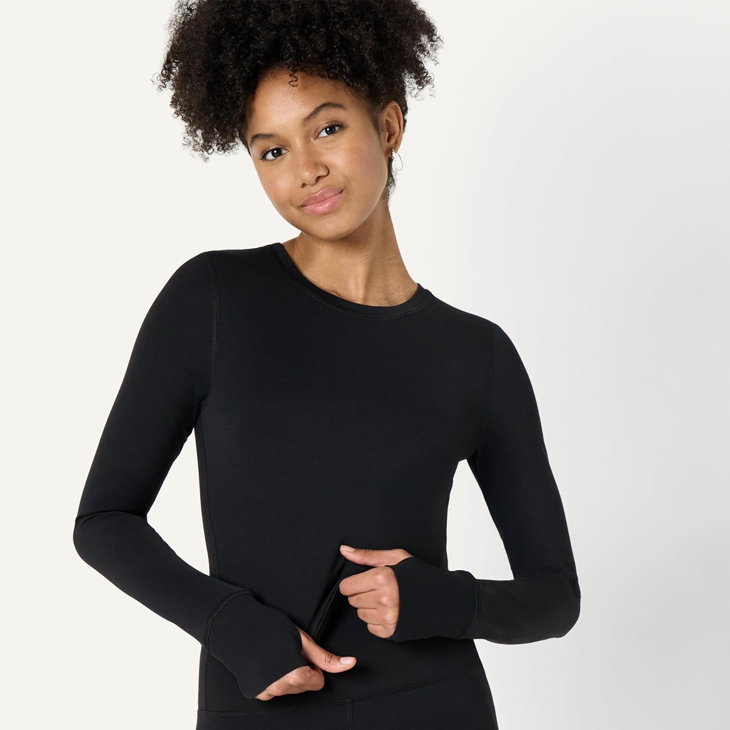 Amazon Essentials Women's Active FormFlex Buttery Soft Long Sleeve Slim Fit Crop Layering Workout Top - Image 5