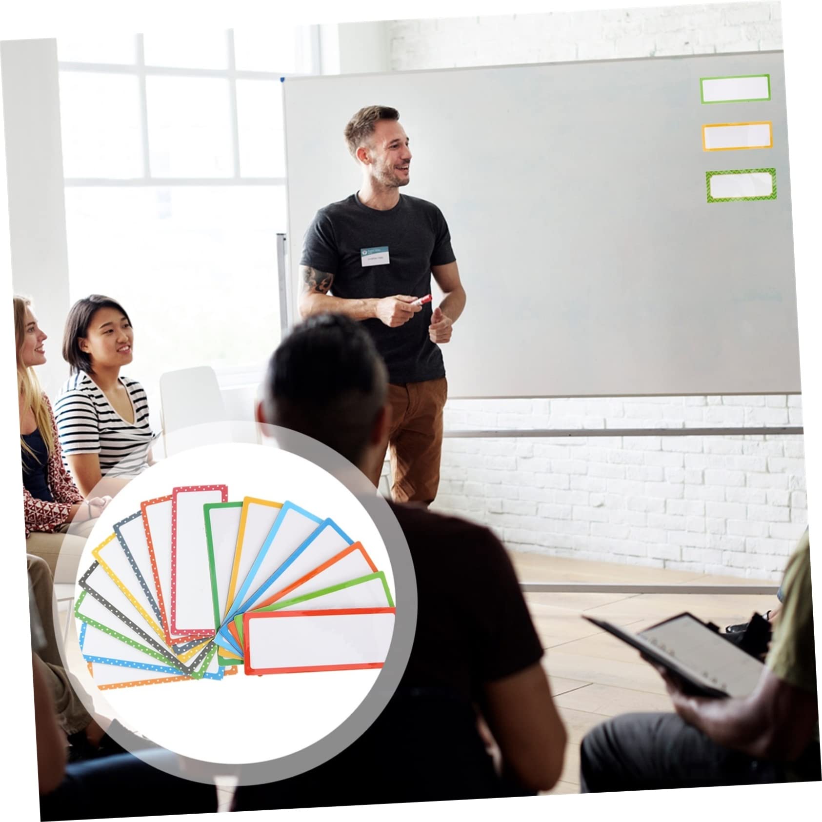 TEHAUX 9sätze Magnetische Beschriftungsetiketten Wiederverwendbare Namensschilder Für Kühlschrank Whiteboard Und Schule Farben Abwischbar Vielseitig Einsetzbar Für Organisation Und