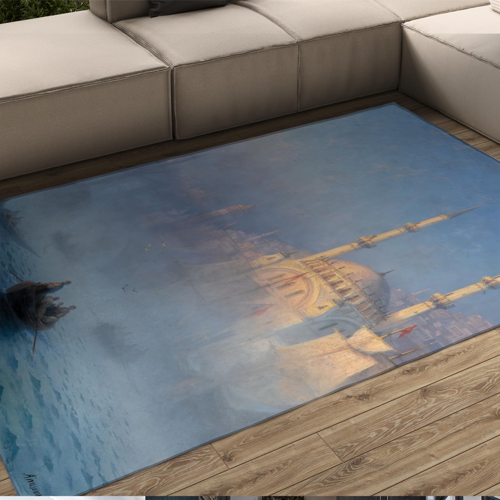 Tapis de sol salon Constantinople style Aivazovsky pour chambre antidérapant