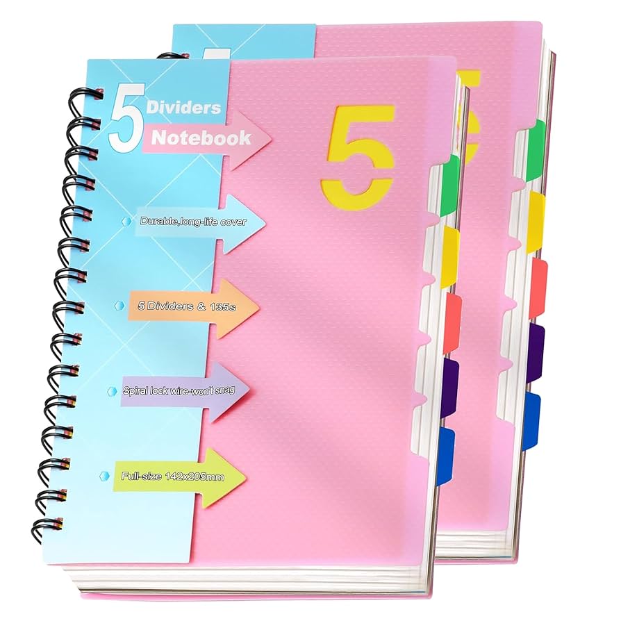 ୨୧ はるページ Amazon.com : CAGIE 5 Subject Notebook 8.5 x 11，A4 Spiral