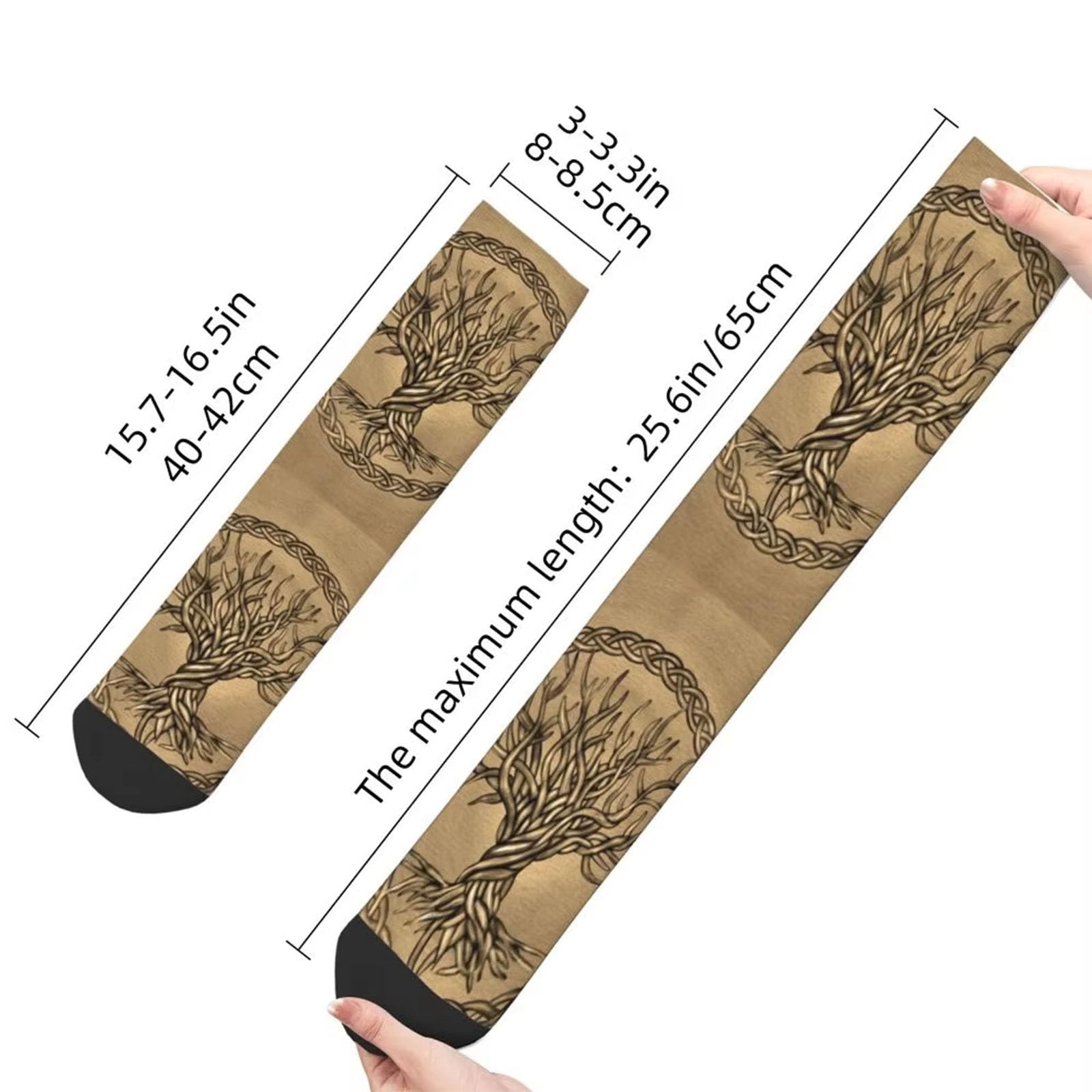 Herrensocken, Vegvisir Valknut und Baum Des Lebens Totem Socken, Feuchtigkeitsableitend Gepolsterte Kompressionssocken