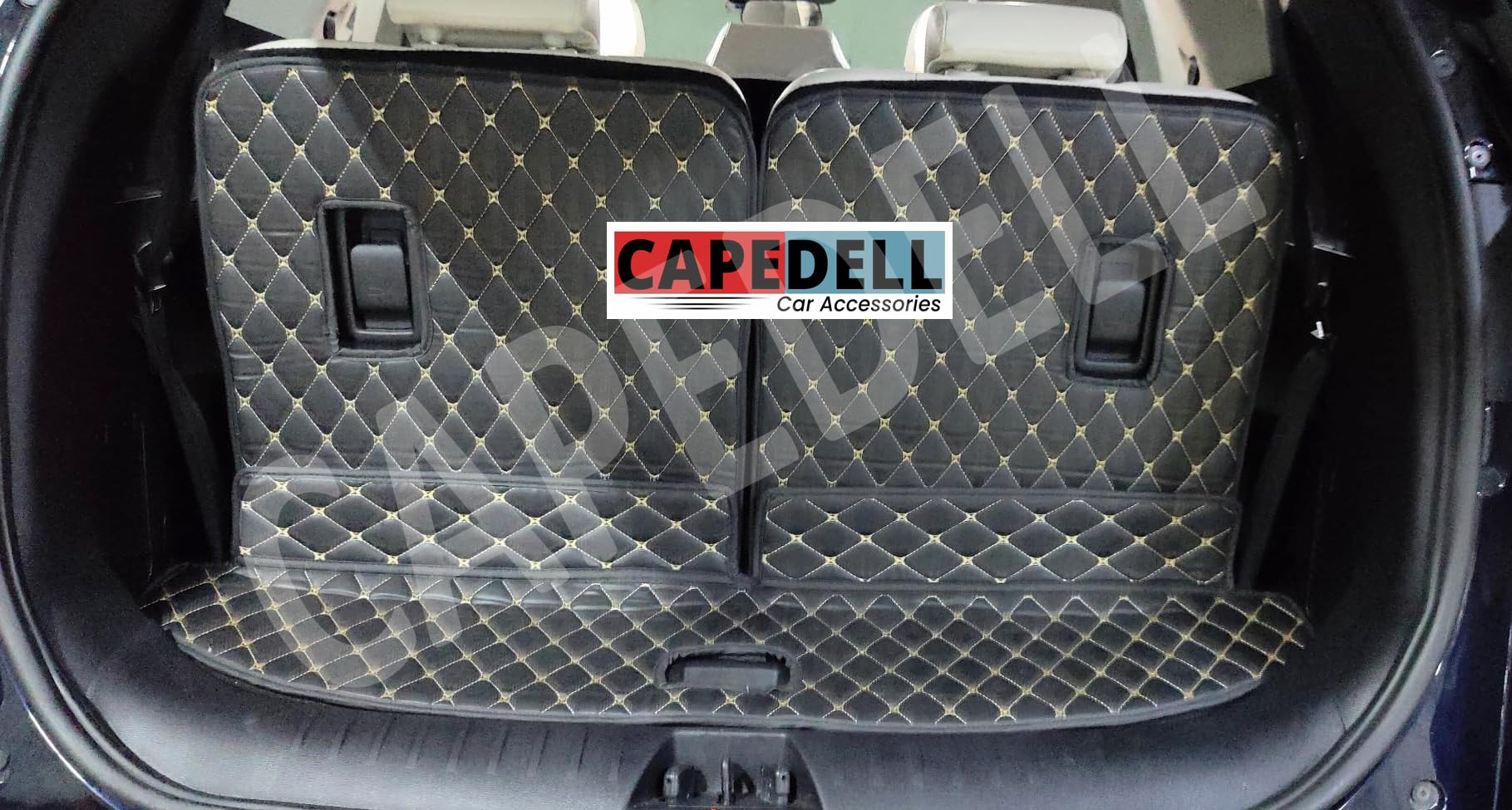 Premium 7D Boot/Trunk Mats Compatible for Xuv 700 7 Seater ||Luxury Leather Double Layered mats||Complete Set ||100% Waterproof and Washable (Black)