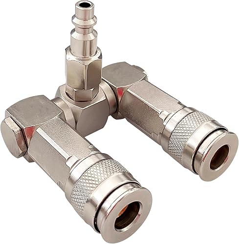 Miniatura 2 de Conector de manguera de aire - Divisor de manguera de aire de 2 vías, accesorios para compresores de aire, conectores giratorios de 360 grados,