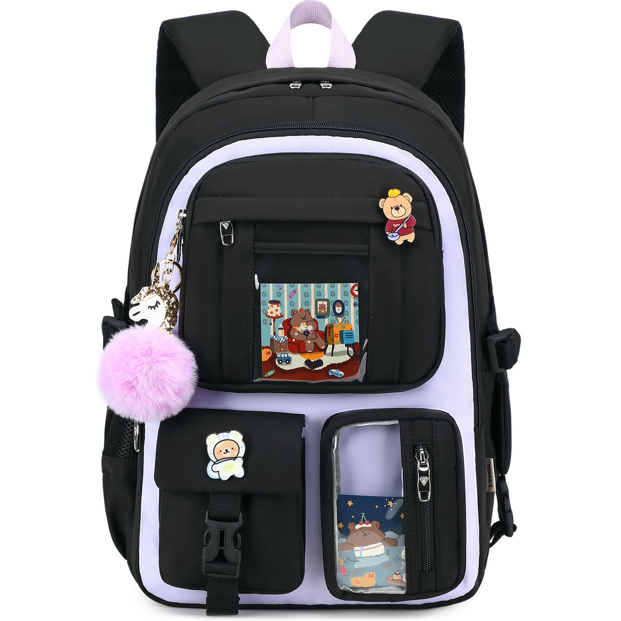 Zaino per ragazze con accessori per computer portatile Bookbags 16 pollici Kawaii scuola borsa college viaggio zaino per ragazzi