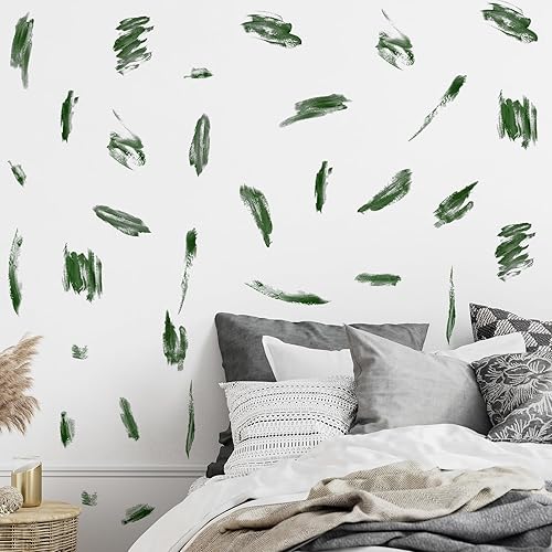 Calcomanía de pared de pincelada de pintura al óleo para niños, calcomanía de pared creativa de pincelada extraíble, impermeable y fácil de