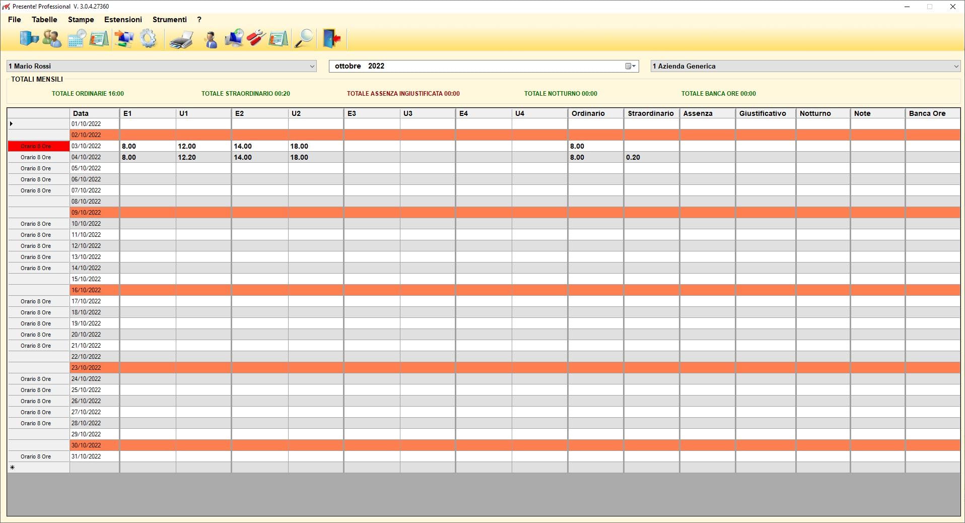 Software Rilevazione Presenze e Calcolo Ore Lavorate Presente!