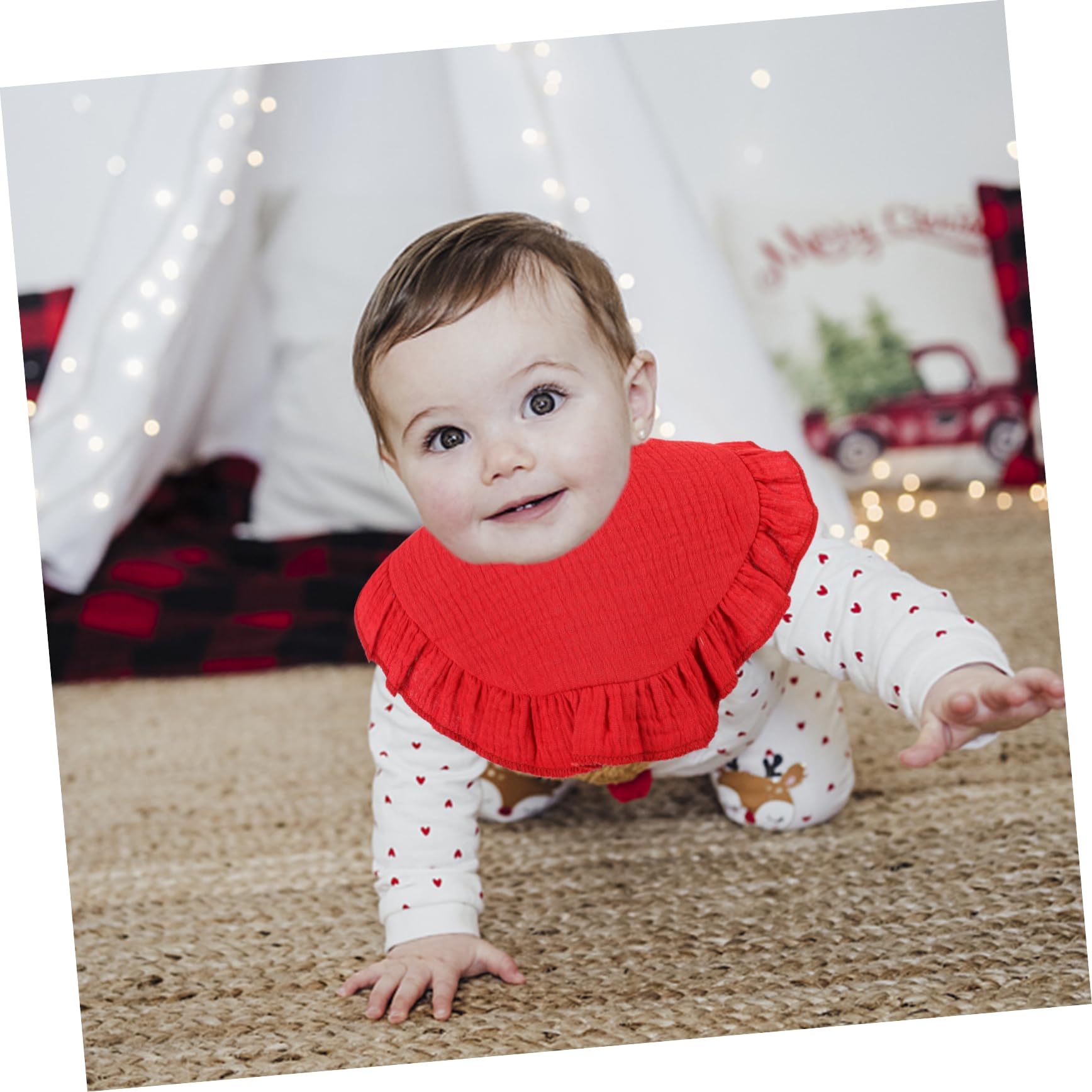 4 piezas Baberos de Algodón Impermeables para Bebés Baberos para Niñas Diseño Ligero y Práctico