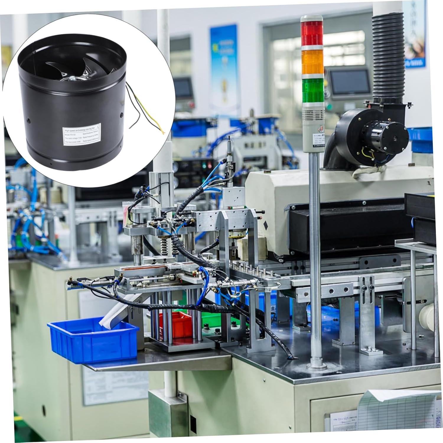 NUOBESTY 1pc Inline Ventilation Fan High-speed Duct Exhaust Fan Airflow for Home Office Grow Tents and Warehouses Easy to Install Low Noise Efficient Air Quality Improvement