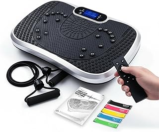 WeightWorld Vibration Plate Exercise Machine - For Whole Body Workout - CE & RoHS Certified - 5 Automatic Modes & 99 Speed Levels - Built-in Bluetooth Speaker - Vibro Plate with 5 Exercise Bands