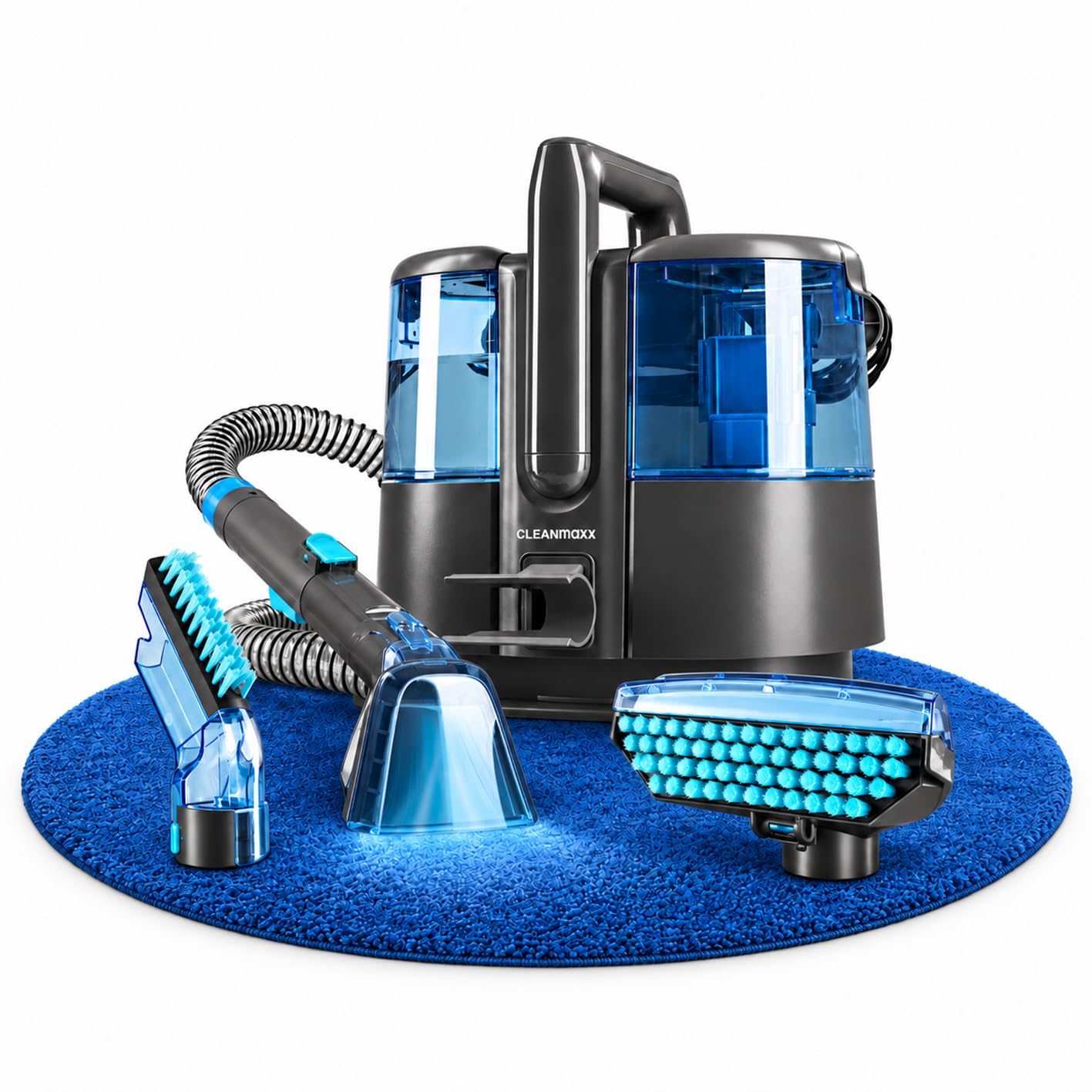 CLEANmaxx Limpiador de tapicería Pro Power, 600 W, color azul, potente aspiradora de lavado con doble depósito y autolimpieza, ideal para tapicería de sofá, coche, alfombra, fuerte eliminación de — foto 1