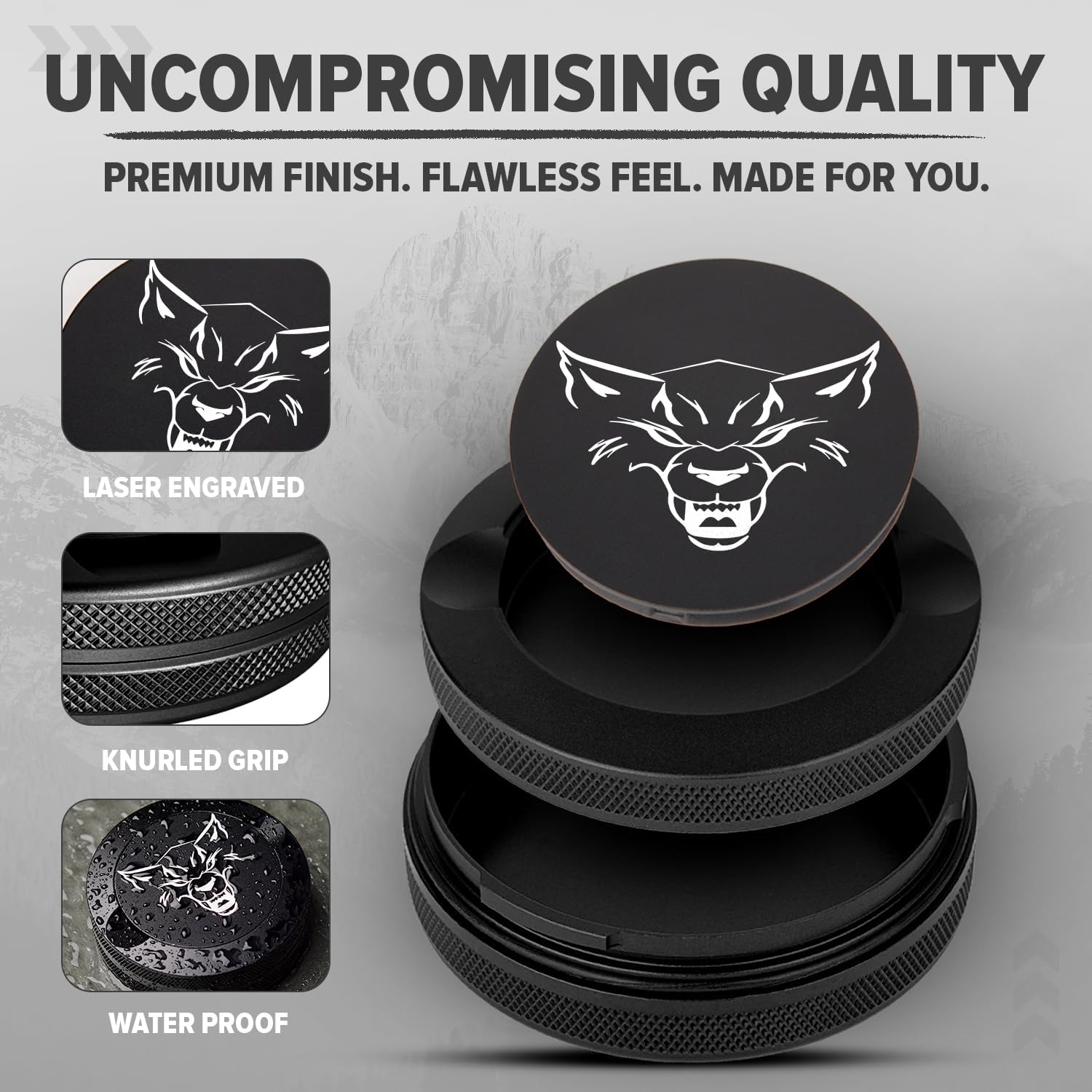 Premium Zyn Metal Can - Waterproof, Moisture & Odor Proof - Metal Zyn Container - Dip Can, Zyn Tin, Zyn Holder with Knurled Edges, Aluminum Zyn Can & Organizer