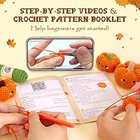 Vista 2 de Crochetta Kit de ganchillo para principiantes, kit de inicio de ganchillo con tutoriales en video paso a paso, kits de animales de ganchillo