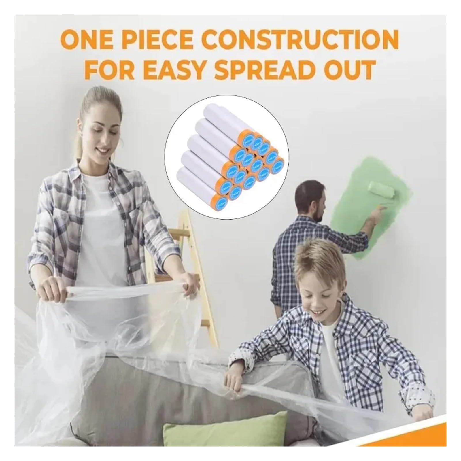 1/2/3 PC película a prueba de polvo gabinetes autoadhesivos muebles películas protección contra el cubiertas pintura pared plástico for hogar para Muebles(2.4x10M,3rolls-30m)