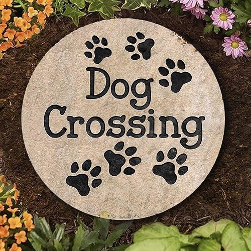 Piedra de jardín de cruce de perrogato, decoración de jardín, marcadores de tumbas de perros al aire libre, regalos conmemorativos de condolencias