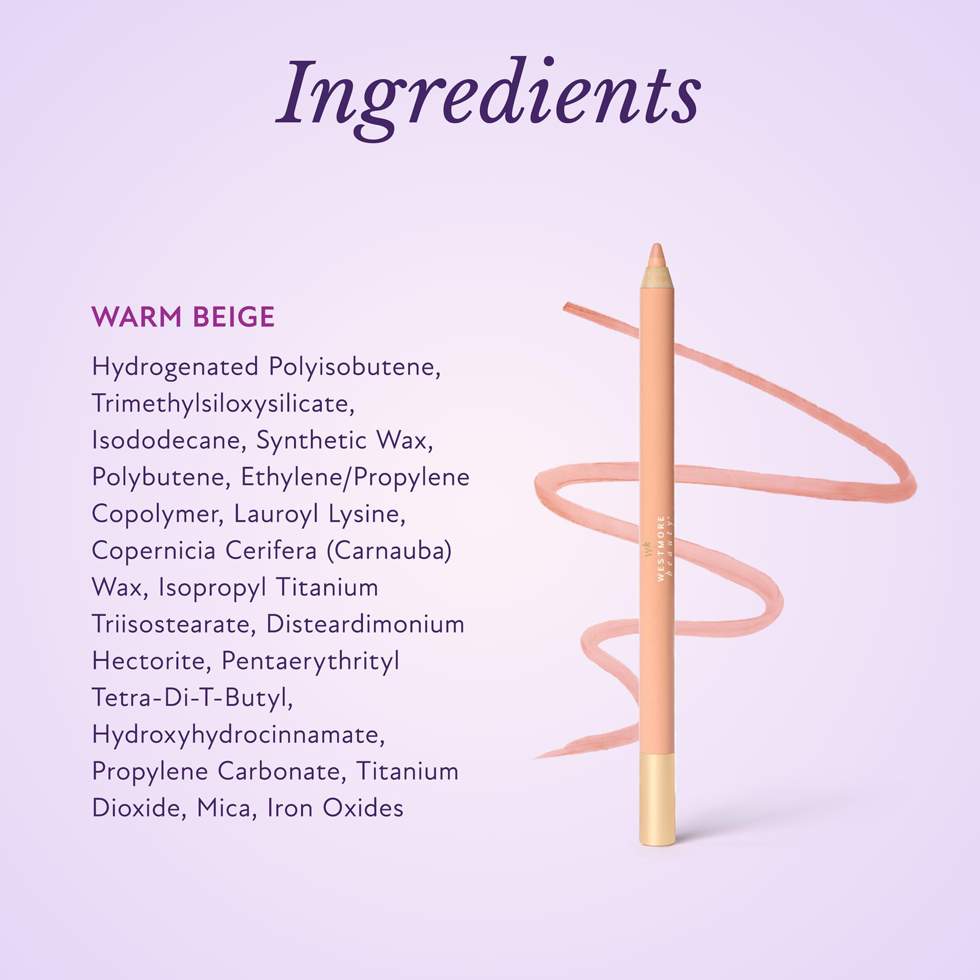 Westmore Beauty Lasting Effects Soft Glide Eyeliner – Waterproof & Smudge-Proof Precision Eyeliner Pencil – Long-Lasting Gel Formula for Easy Sharpening – Warm Beige, 0.042 oz