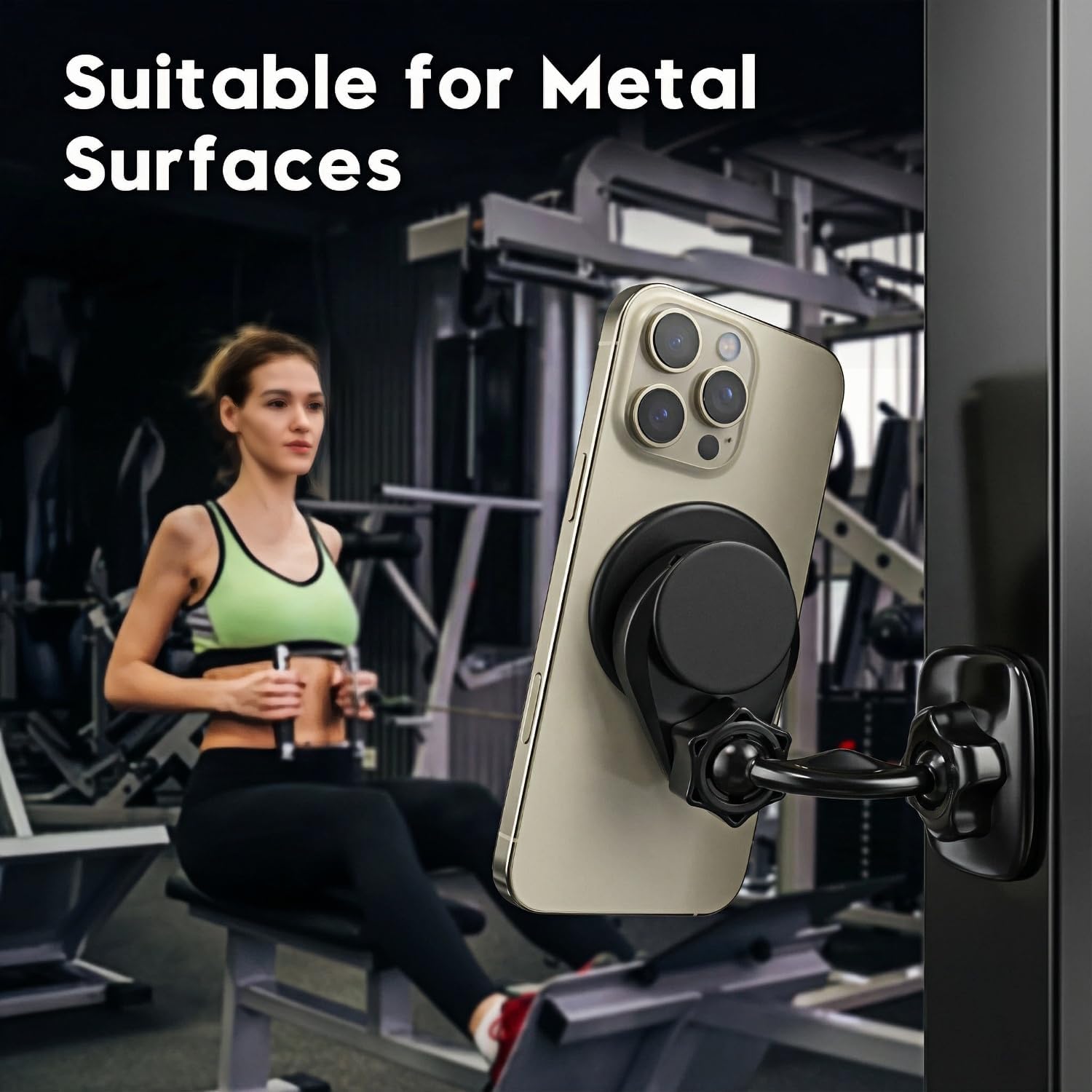 TDTOK Magnetic Gym Phone Holder for Popsocket, Strong Base Magnets Phone Holder Compatible for Popsocket, Support Gym Accessories Golf Cart and Any Metal Surface - Image 6