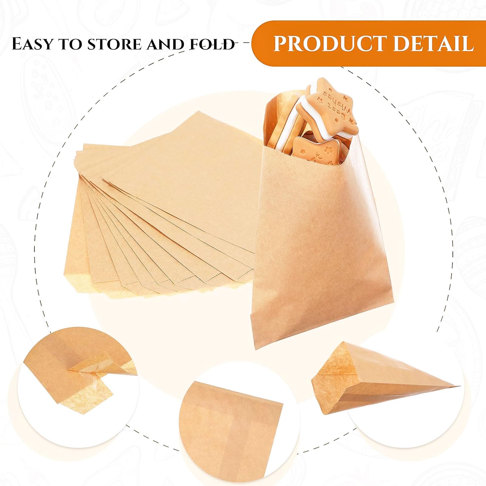 Eersida 500 Pcs Kraft Paper Treat Bags Mini Paper Small Flat Favor Silverware Party Favor Envelopes Merchandise Bags For Snack Cookie Popcorn Candy Sandwich Gift (4 X 6 Inch - View #6