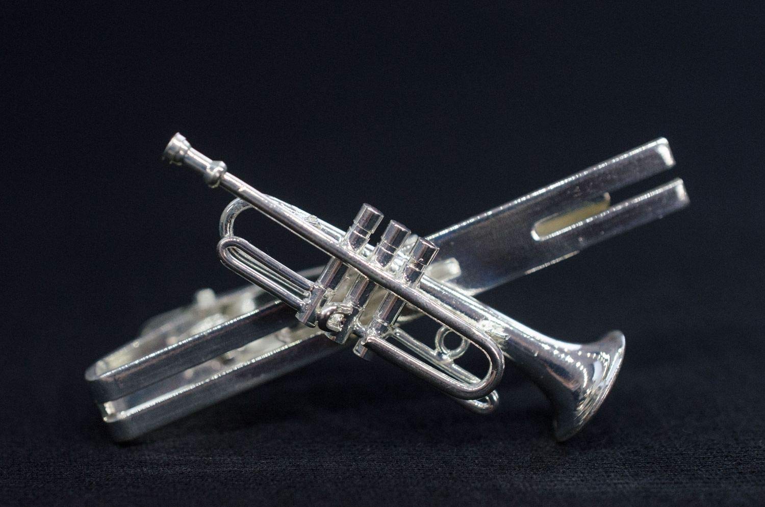 Miniblings Trompete Krawattennadel Krawattenhalter Box Trompeter silber | Sorgfältig in Berlin gefertigt, mit Musik und Herrenschmuck