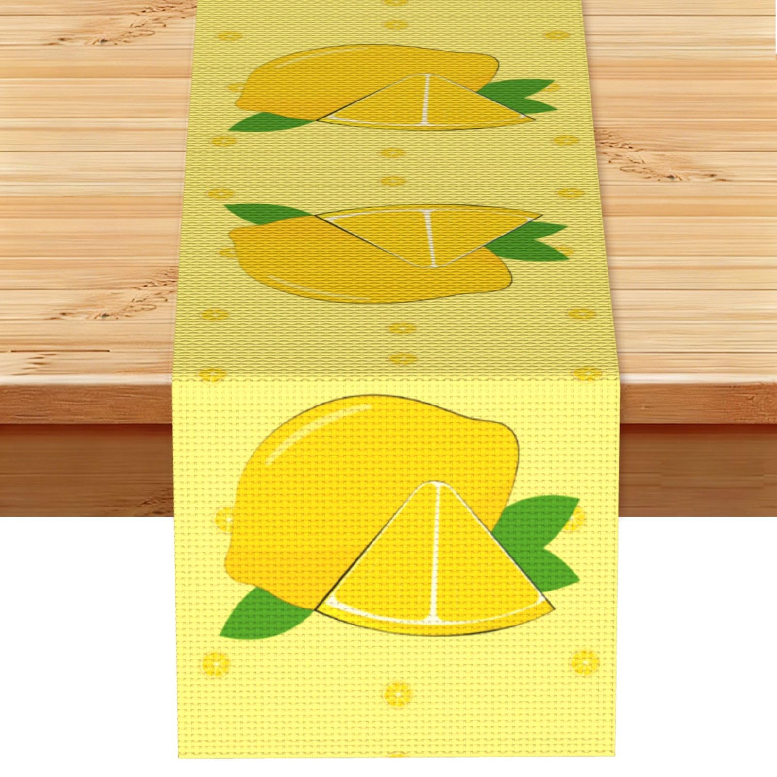 cartoon lemon Linen Feel Table Runner Wedding Party Home Decoration
