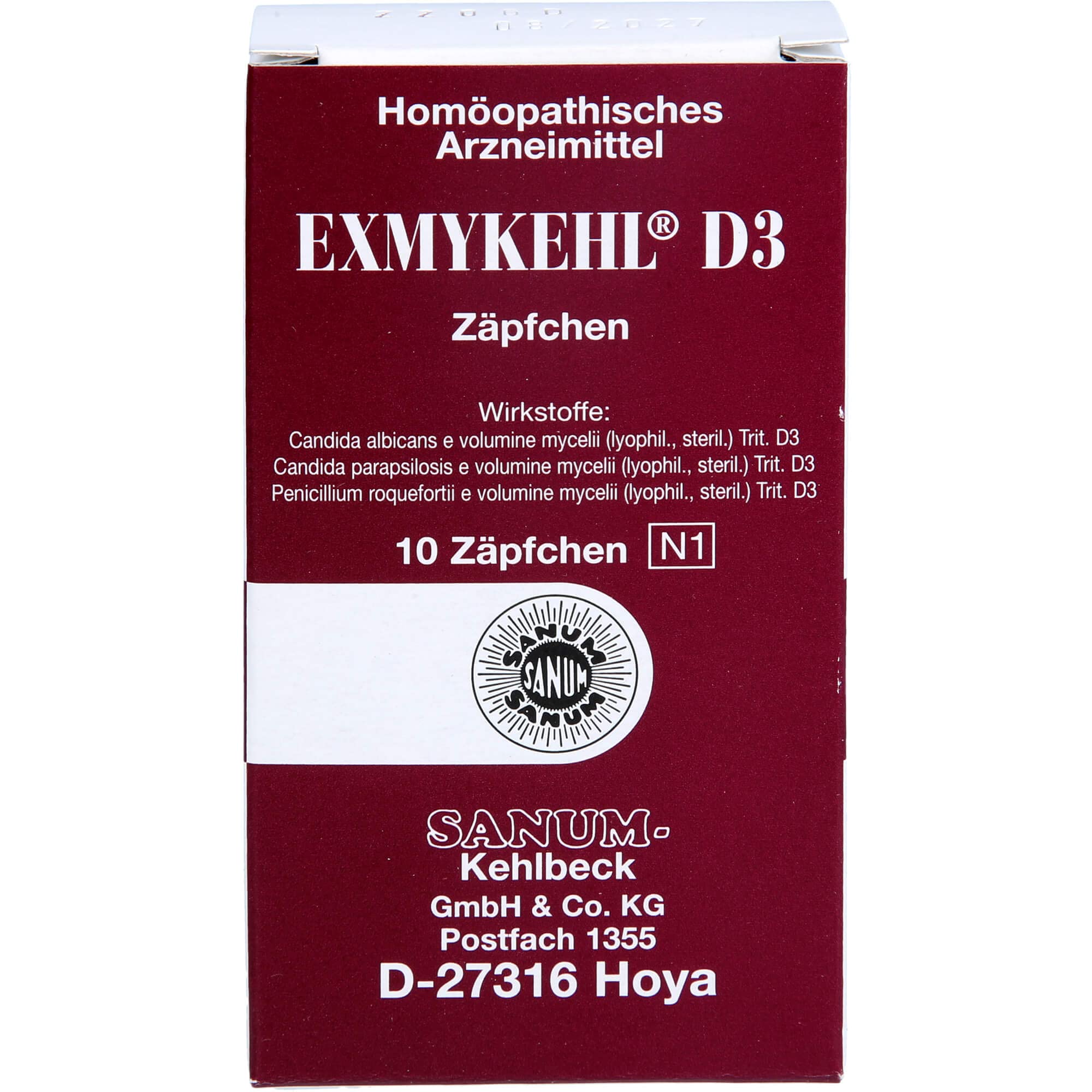 EXMYKEHL D 3 Zäpfchen, 10 St, PZN 04456932 (apothekenpflichtig)