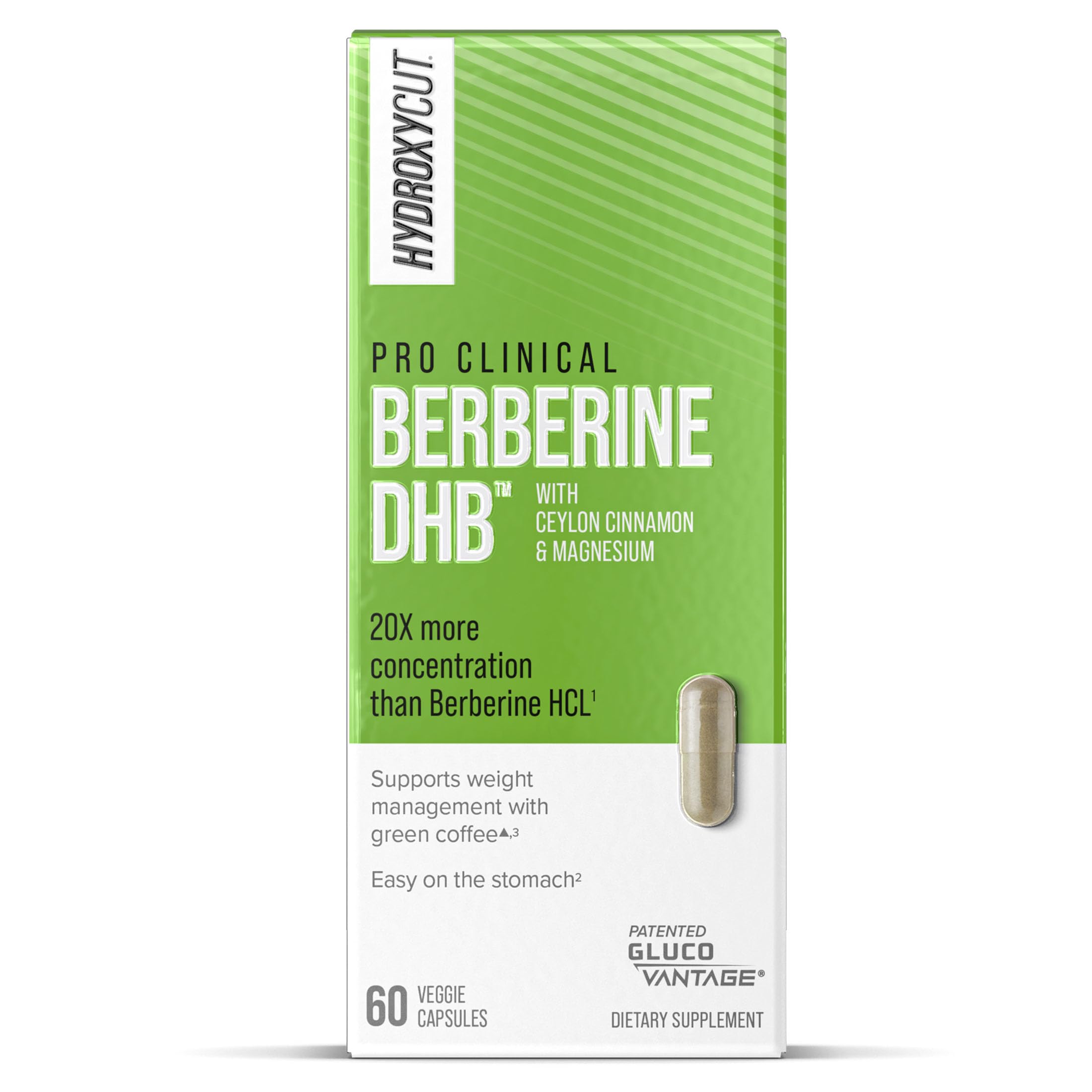 Hydroxycut Pro Clinical Berberine DHB - 60 Capsules - Enhanced Absorption - Easy on the Stomach - 30 Servings