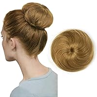 Vista 27 de isheeny Moño de Cabello Humano 100%, Moño Despeinado Pieza de Cabello Extensiones de Cabello Humano Real Rizado Natural Moño de Cabello Marrón