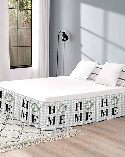 Miniatura 5 de Falda de cama de eucalipto, tamaño California King, con caída de 16 pulgadas, ajustable y elástica, plisada, con volantes de polvo de lujo para cama