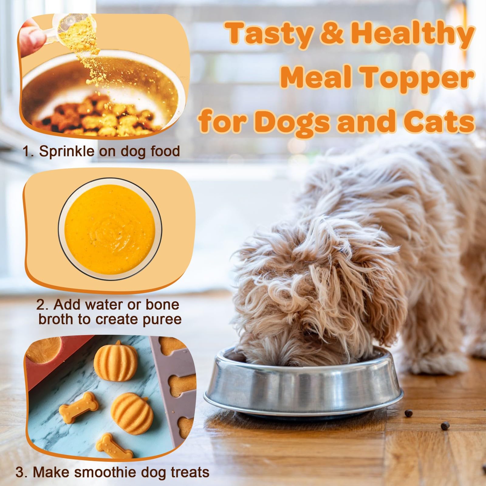 ZEBORA Pumpkin for Dogs - Natural Fiber for Dogs and Cats, Apple, Dog Probiotics for Digestive Health, Support Firm Stool, Diarrhea, Constipation, Add Water to Make Pumpkin Puree for Dogs, 10.58 oz - image 8