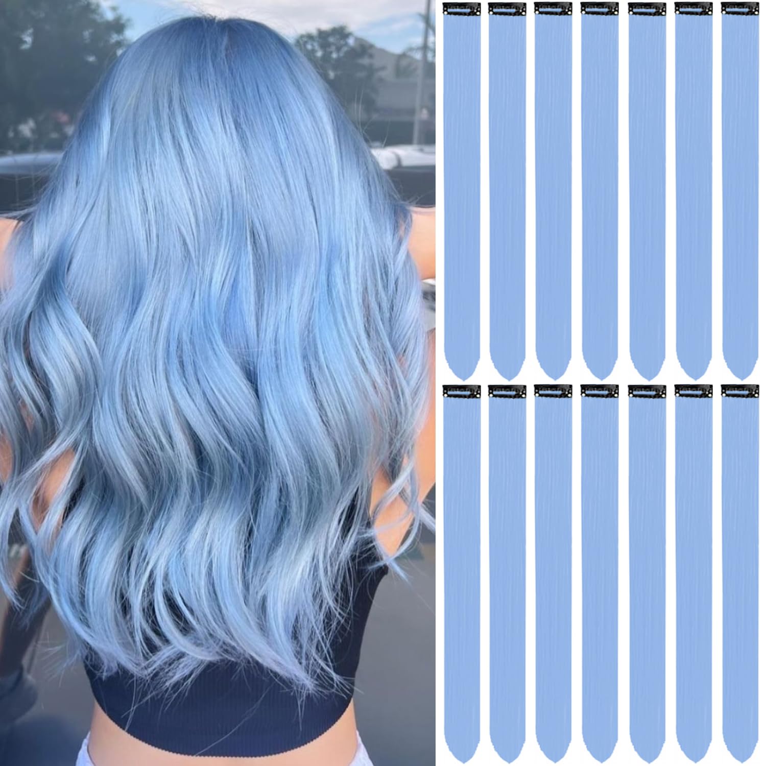 Amazon.com : LADYAMZ Colored Hair Extensions 14 PCS, 22 In Baby