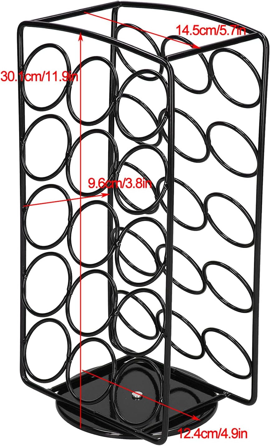 360 Degree Rotating Coffee Capsule Rack Stand, Capsule Pod Holder Organizer for K - Cup and , Holds 30 Pods, Metal Mesh Design with Stable Base for Kitchen
