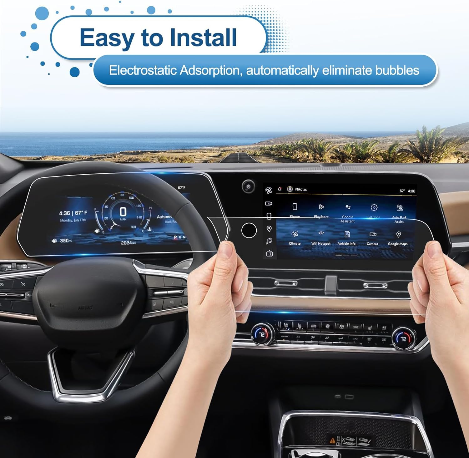 2025 2026 Chevy Equinox Screen Protector for Chevy Equinox (11.3In Navi+11In Dash), 2025 Equinox (LT/RS/ACTIV), 9H Tempered Glass 2026 2025 Chevy Equinox Accessories HD Transparent 11.3"&11"