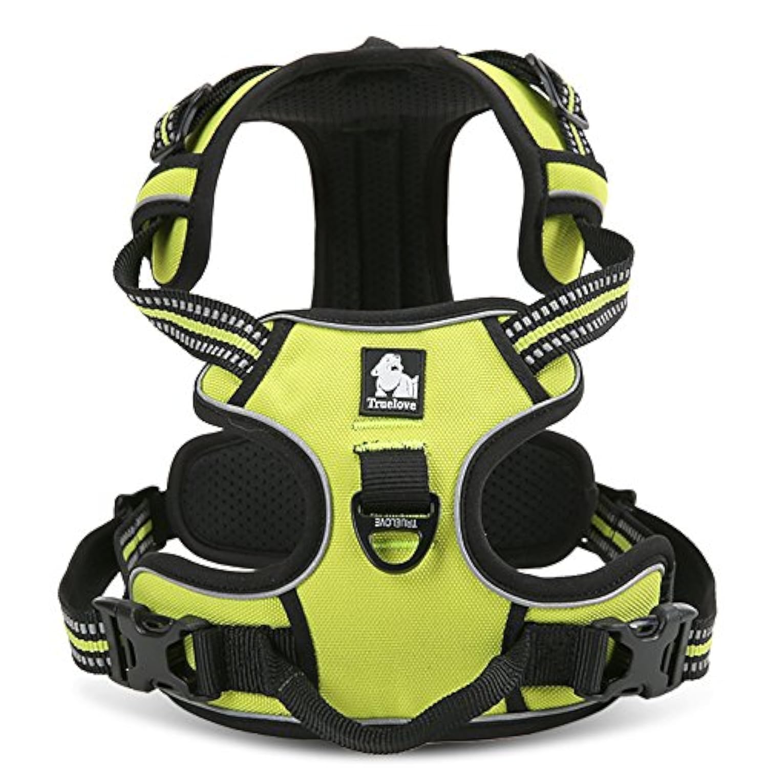 WINHYEPET True Love Harnais Réfléchissant Réglable, Sécurisé, pour Chiens Moyen et Grand, TLH5651 (Jaune Fluo, L)