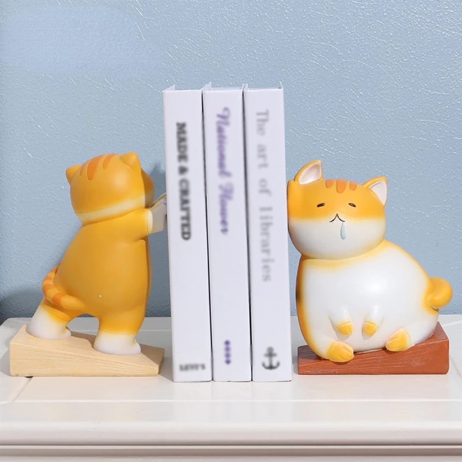 Dekoracyjne podpórki do książek Kreatywny słodki kociak Bookends dekoracja salonu meble żywiczny stojak na książki Uchwyty do przegródek do książek(B)