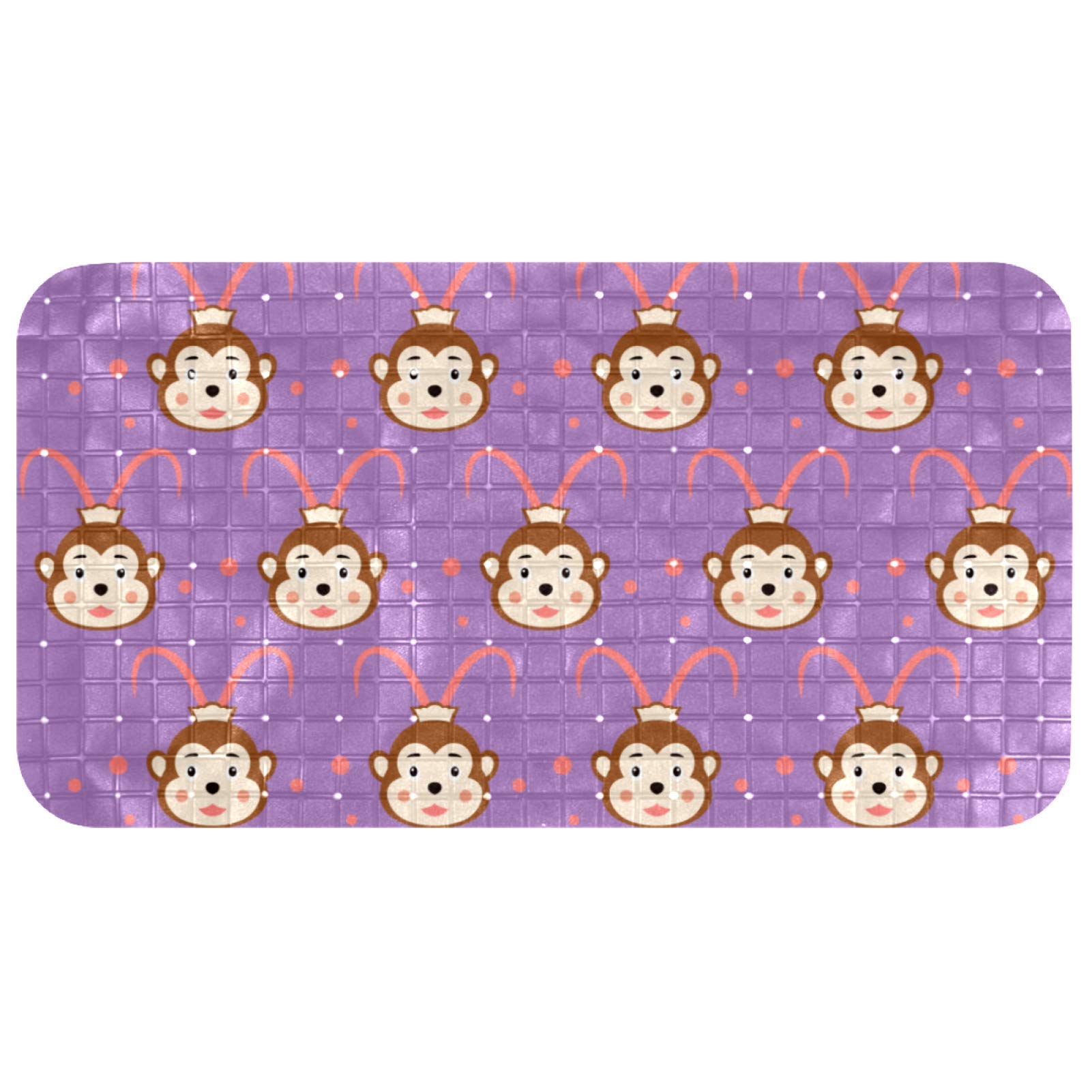 Tapis de bain bébé Bennigiry 67x37 cm au motif singe