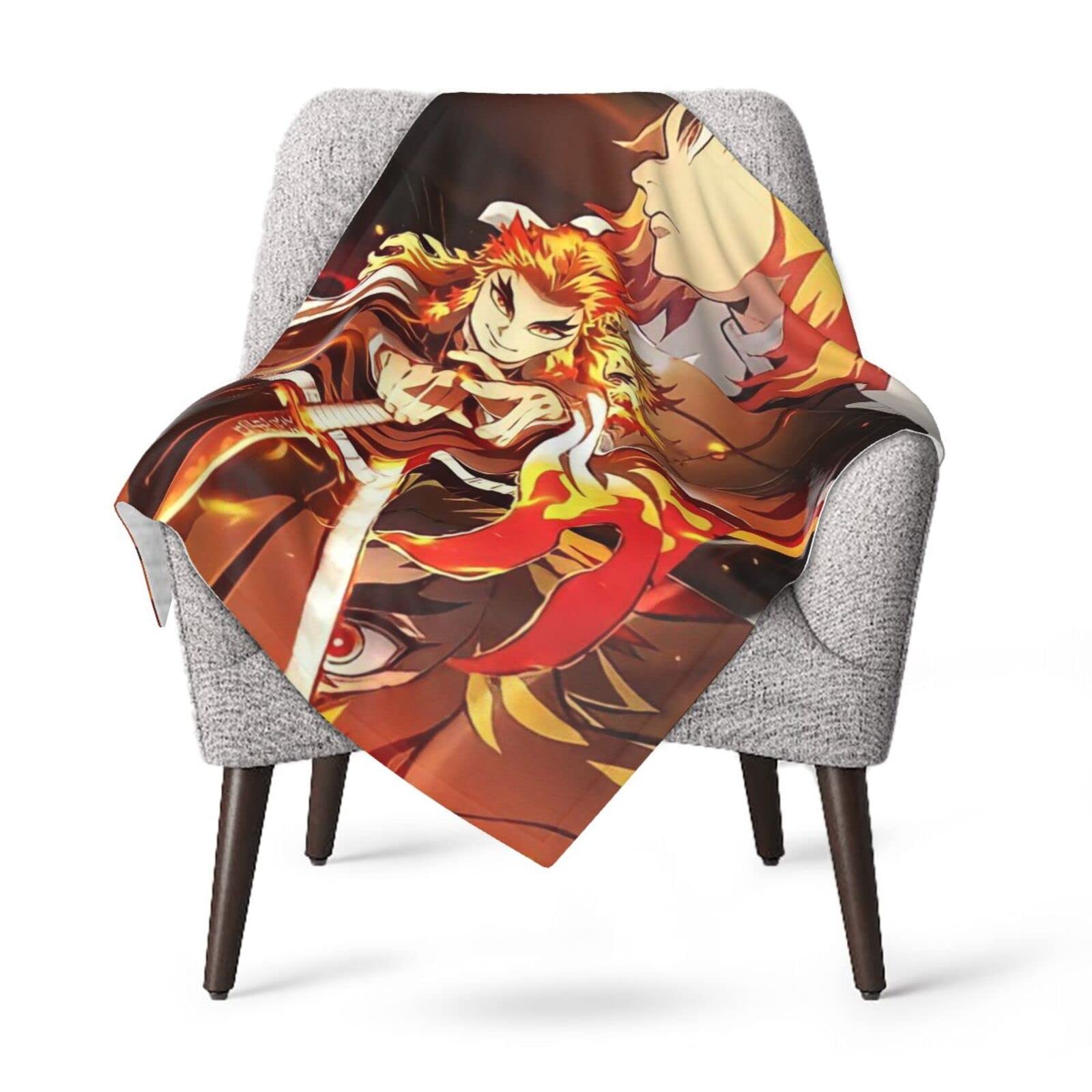 Amazon｜鬼滅の刃 煉獄杏寿郎 ブランケット 毛布 ひざ掛け ハーフ